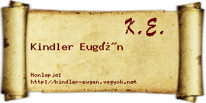 Kindler Eugén névjegykártya